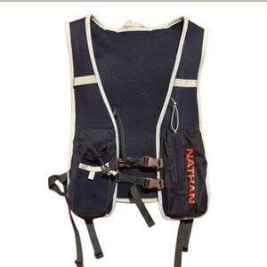 Nathan Dark Blue and Teal Running Vest with Red Accents